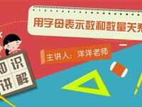 用字母表示数和数量关系