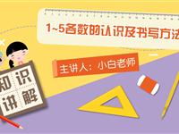 1~5各数的认识及书写方法