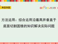 方法运用：综合运用沿着高并垂直于底面切割圆锥的知识解决实际问题